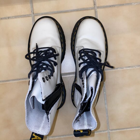 Dr.Marten White Platform Booties - Picture 2 of 2